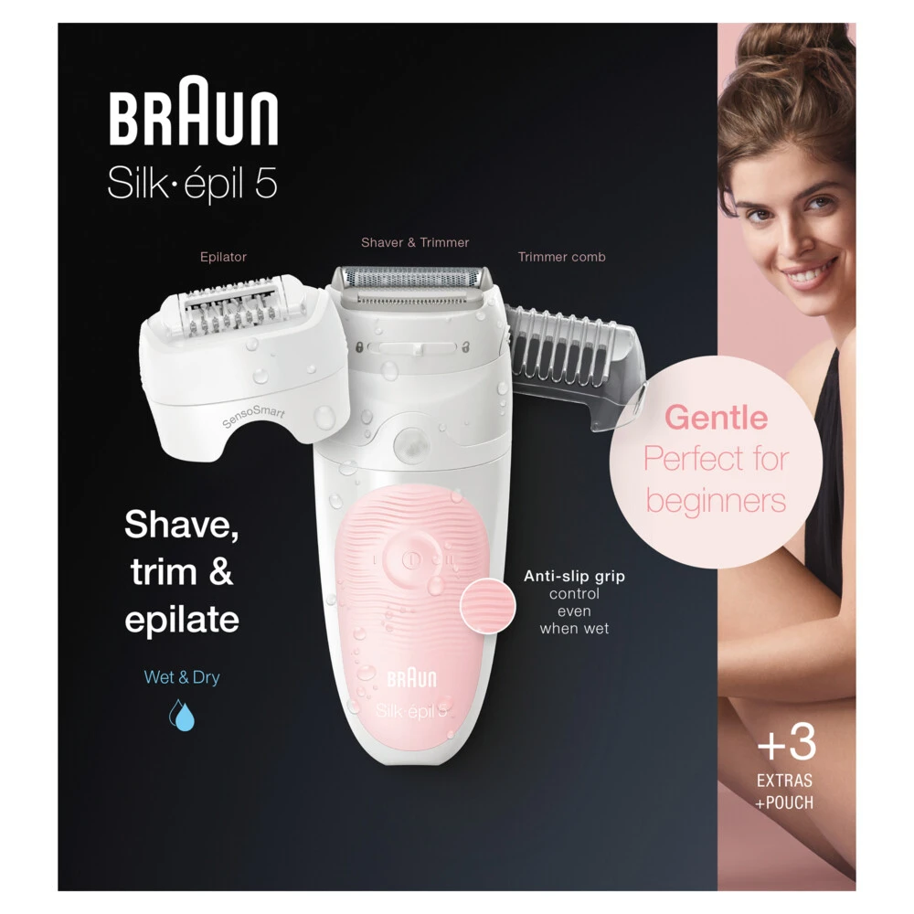 Braun Epilator Silk-épil 5-620 Wit/Roze 3 Braun Epilator Silk-épil 5-620 Wit/Roze