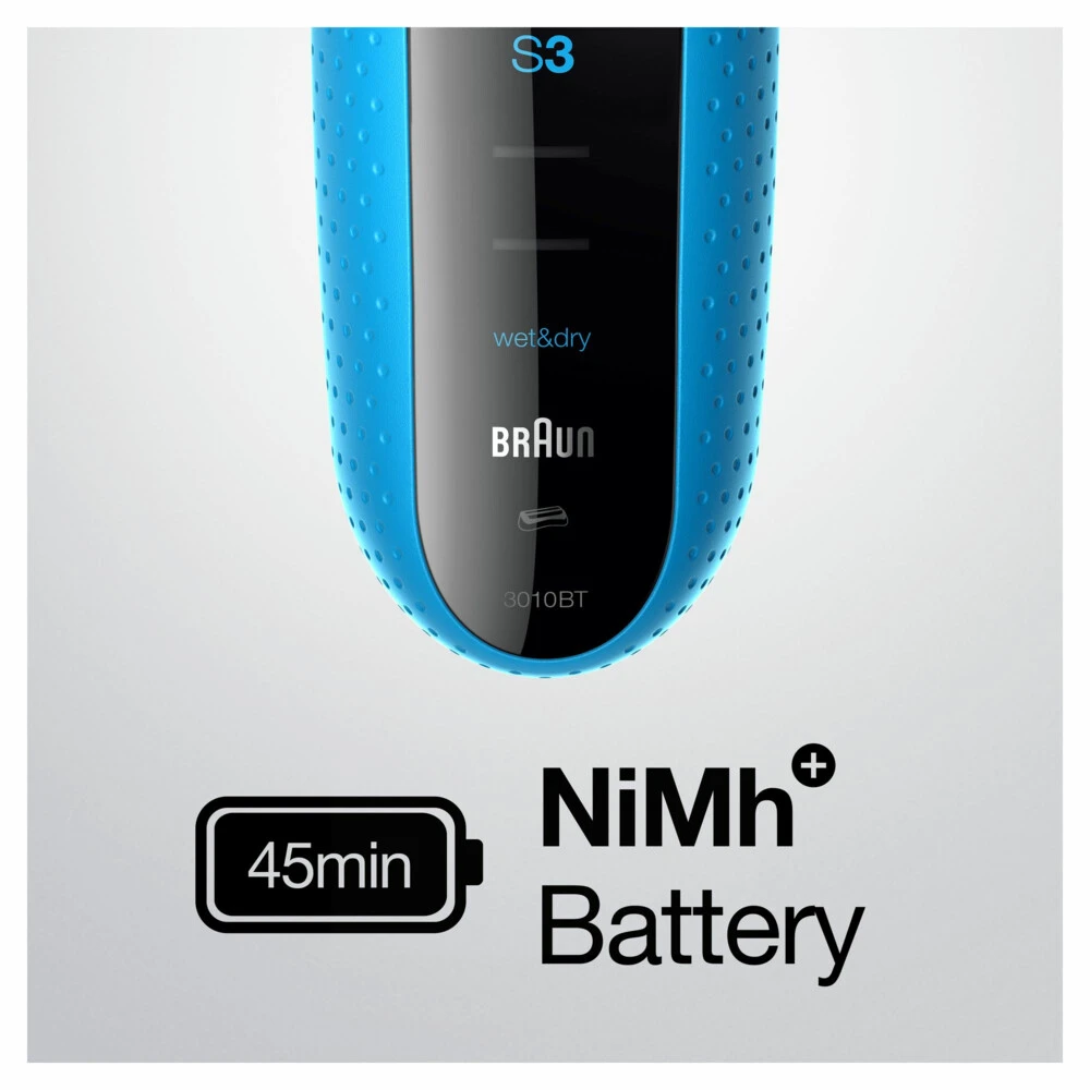 Braun Elektrisch Scheerapparaat Series 3 3010BT Zwart / Blauw 4 Braun Elektrisch Scheerapparaat Series 3 3010BT Zwart / Blauw - Afbeelding 2