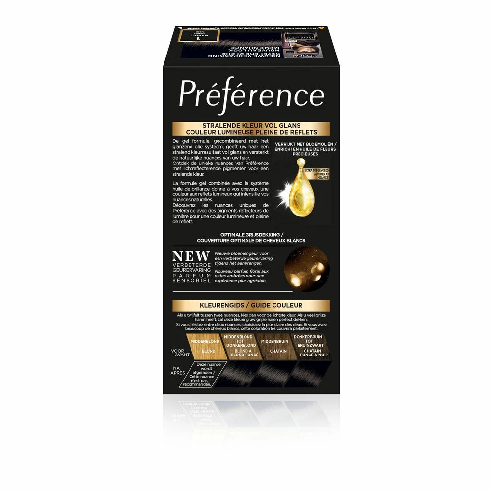 L'Oreal Lu0027Oréal Preference Haarkleuring 01 Napoli - Zwart 4 L'Oreal Lu0027Oréal Preference Haarkleuring 01 Napoli - Zwart - Afbeelding 2
