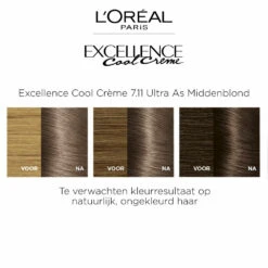 L'Oreal Lu0027Oréal Excellence Cool Cream 7.11 - Ultra Ash Blond 9 L'Oreal Lu0027Oréal Excellence Cool Cream 7.11 - Ultra Ash Blond -Plein 1011792 4