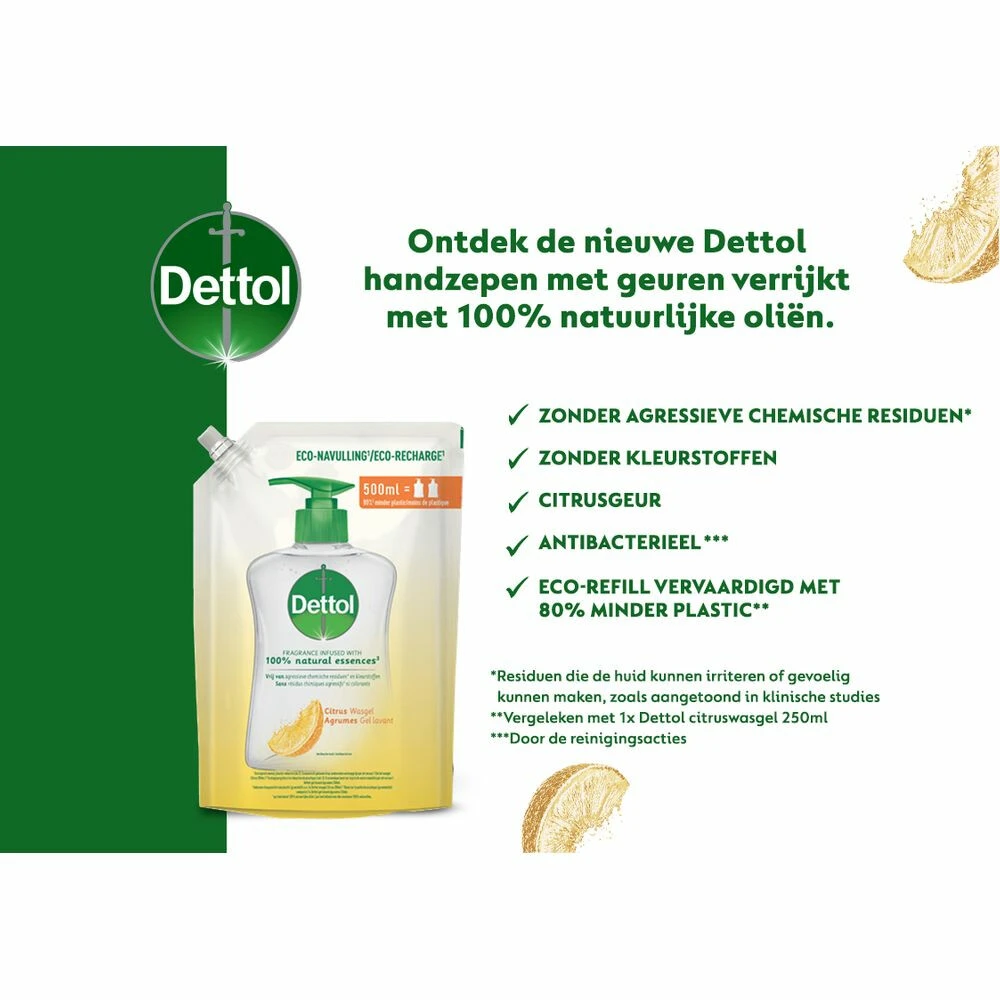6x Dettol Handzeep Antibacterieel Navulling Citrus 4 6x Dettol Handzeep Antibacterieel Navulling Citrus - Afbeelding 2