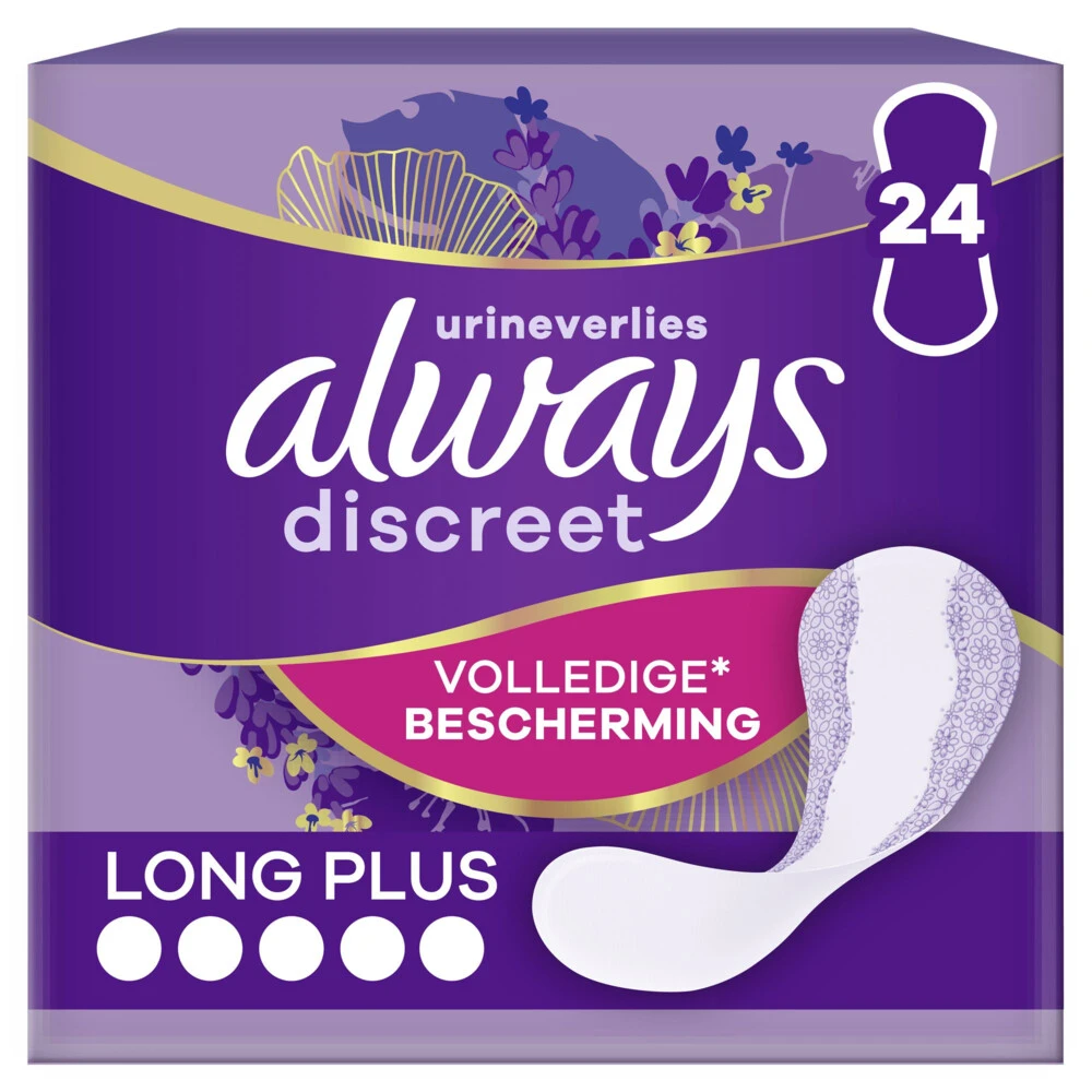 Always® 4x Always Discreet Long+ Inlegkruisjes Urineverlies 4 Always® 4x Always Discreet Long+ Inlegkruisjes Urineverlies - Afbeelding 2
