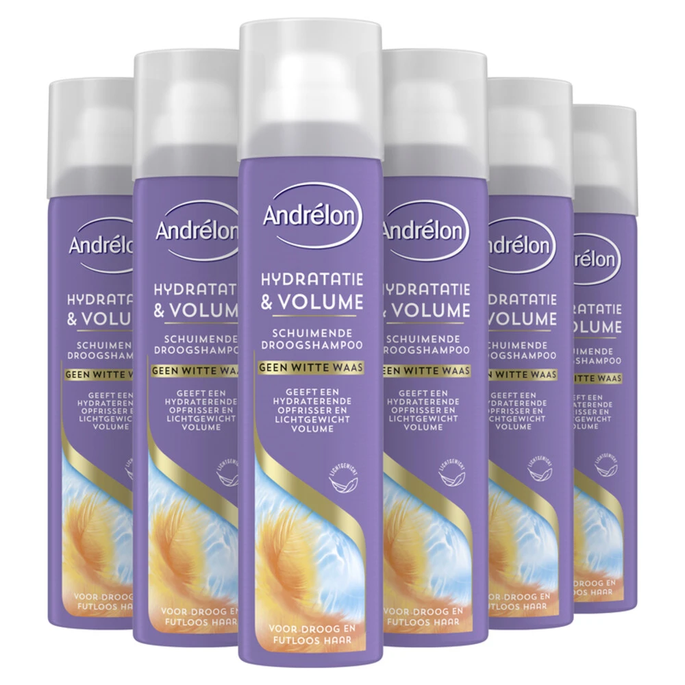 6x Andrelon Droogshampoo Schuimend Hydratatie & Volume 3 6x Andrelon Droogshampoo Schuimend Hydratatie & Volume