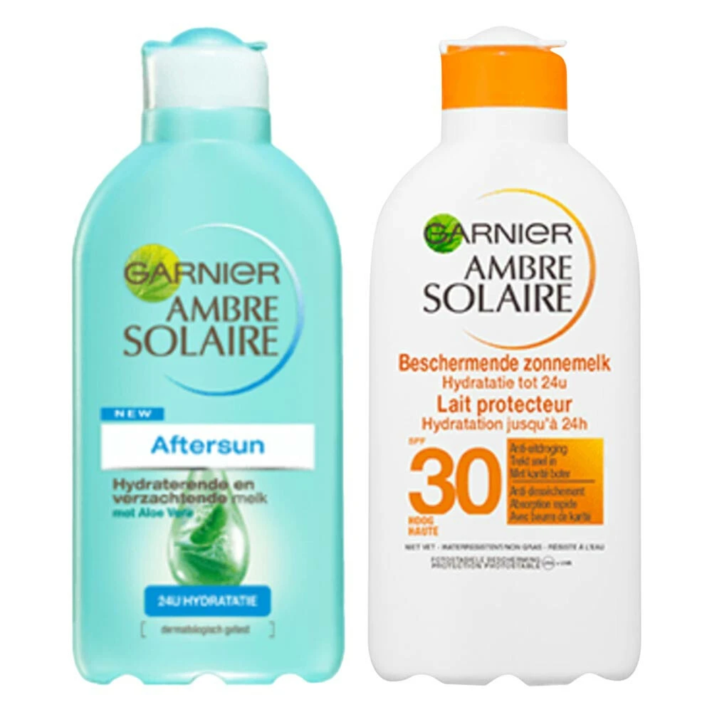 Garnier Ambre Solaire SPF30 Zonnebescherming & Verzorging Pakket 3 Garnier Ambre Solaire SPF30 Zonnebescherming & Verzorging Pakket