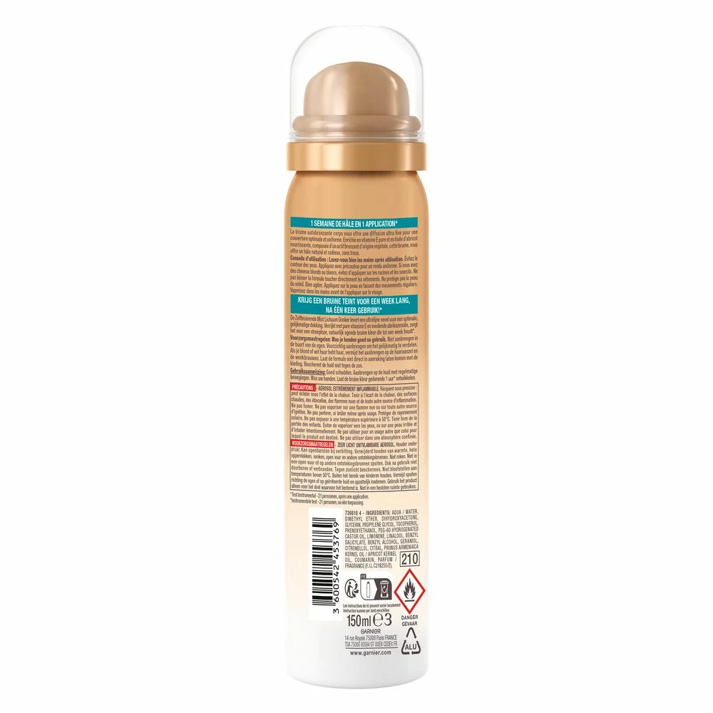 Garnier Ambre Solaire Natural Bronzer Zelfbruinende Spray Light 4 Garnier Ambre Solaire Natural Bronzer Zelfbruinende Spray Light - Afbeelding 2