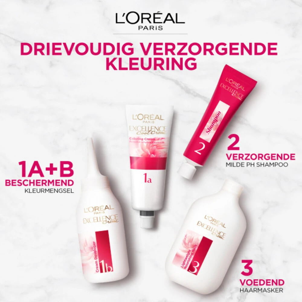 L'Oreal Lu0027Oréal Excellence Creme 1 Zwart 4 L'Oreal Lu0027Oréal Excellence Creme 1 Zwart - Afbeelding 2