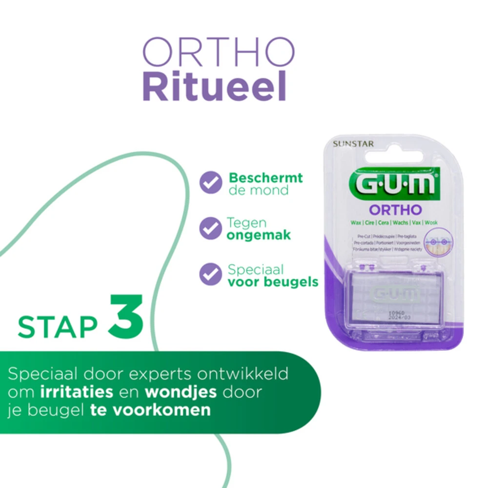 GUM® 3x GUM Ortho Wax 4 GUM® 3x GUM Ortho Wax - Afbeelding 2