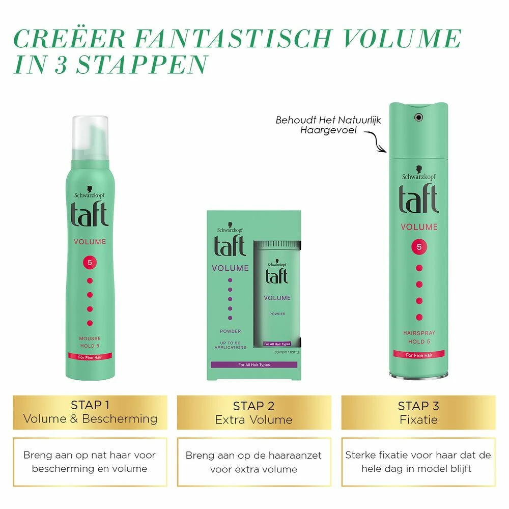 6x Taft True Volume Mousse Mega Strong 6 6x Taft True Volume Mousse Mega Strong - Afbeelding 4