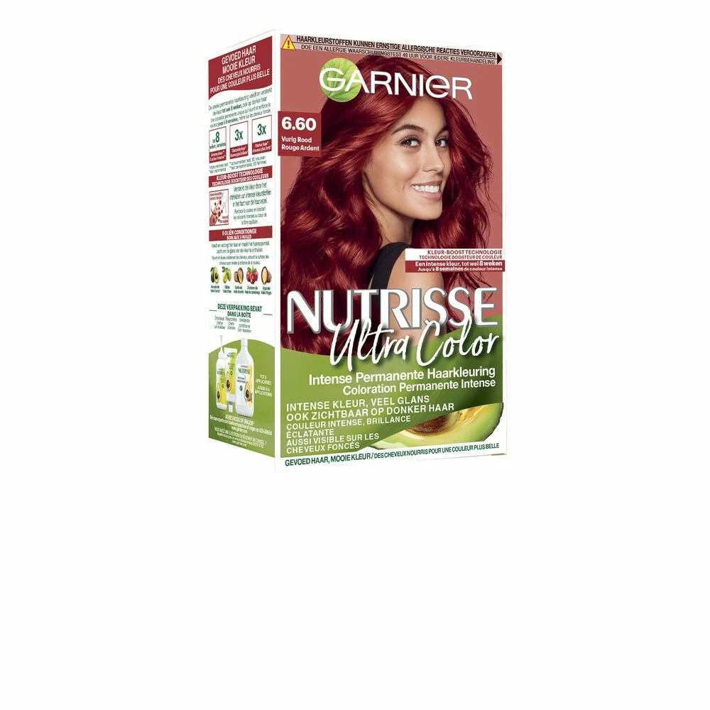 Garnier Nutrisse Ultra Color 6.60 - Vurig Rood 4 Garnier Nutrisse Ultra Color 6.60 - Vurig Rood - Afbeelding 2