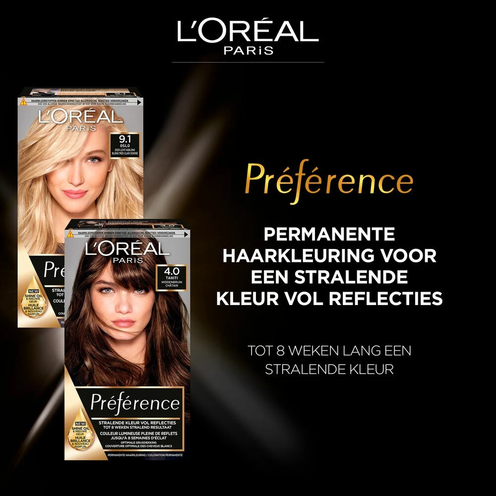 L'Oreal Lu0027Oréal Preference Haarkleuring 4.15 Caracas - Diep Kastanjebruin 6 L'Oreal Lu0027Oréal Preference Haarkleuring 4.15 Caracas - Diep Kastanjebruin - Afbeelding 4