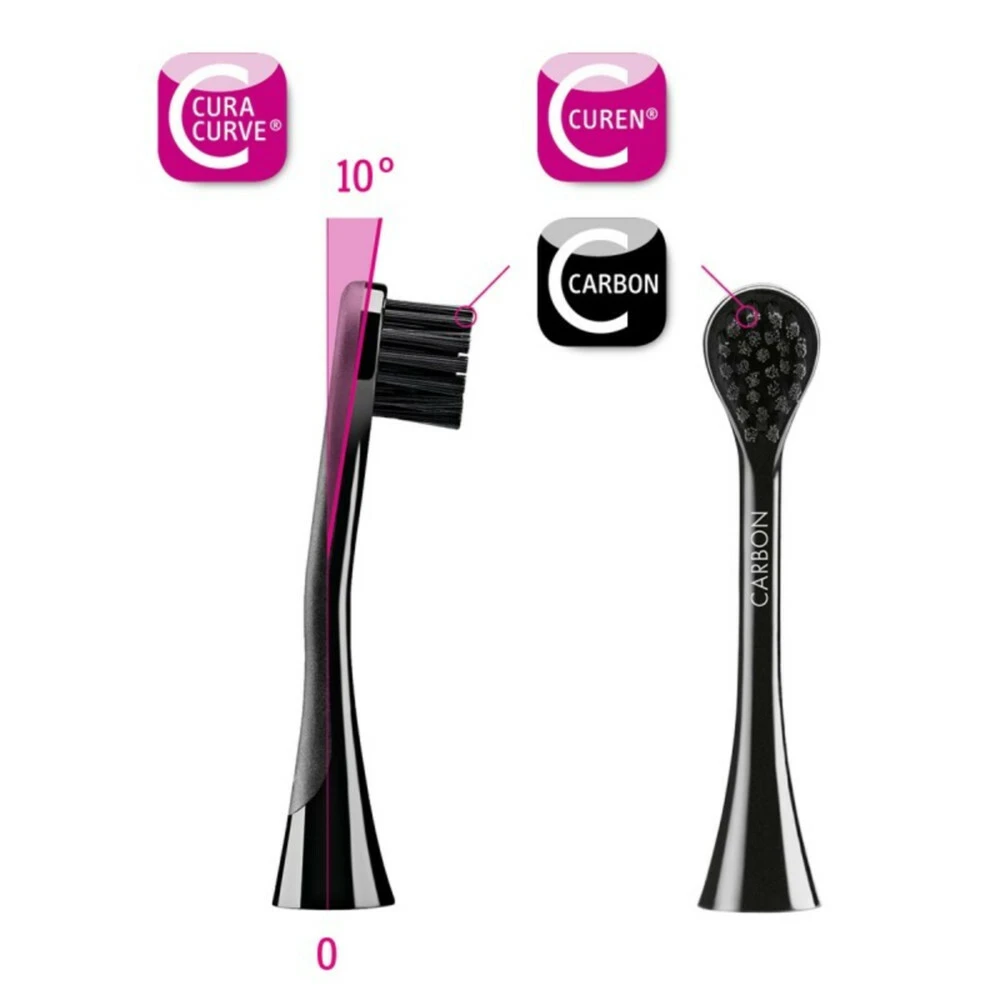 Curaprox Opzetborstels Black Is White Hydrosonic Carbon 4 Curaprox Opzetborstels Black Is White Hydrosonic Carbon - Afbeelding 2