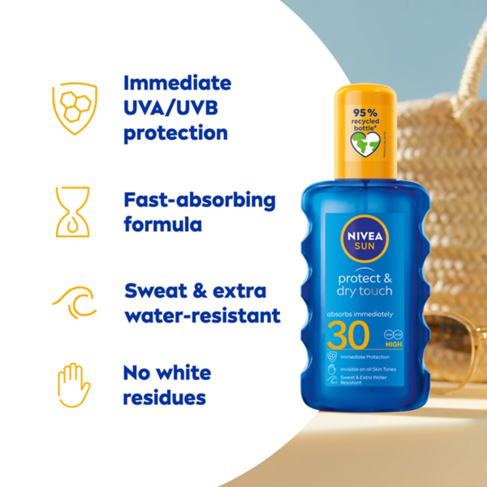 Nivea Sun Protect En Dry Touch Verfrissende Vernevelende Spray SPF 30 4 Nivea Sun Protect En Dry Touch Verfrissende Vernevelende Spray SPF 30 - Afbeelding 2